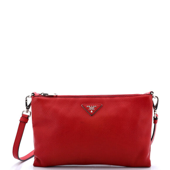 Prada Handbags - Prada Flat Zip Crossbody Bag Vitello #144795P94B